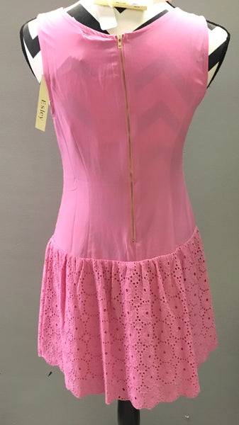 Pink lace lined dress