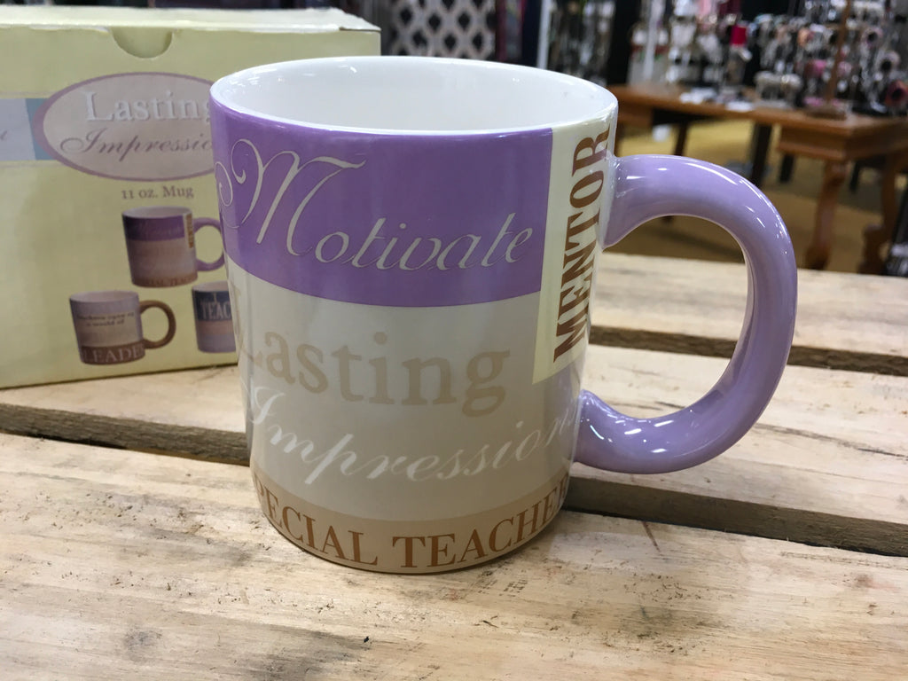 Teacher message mug coffee cup by Russ Lasting Impressions
