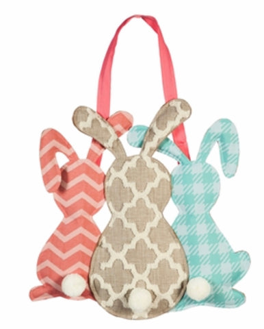 Pattern Easter Bunny Trio burlap Door Décor