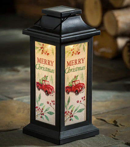 Christmas Glitter Film Plastic Solar Lantern