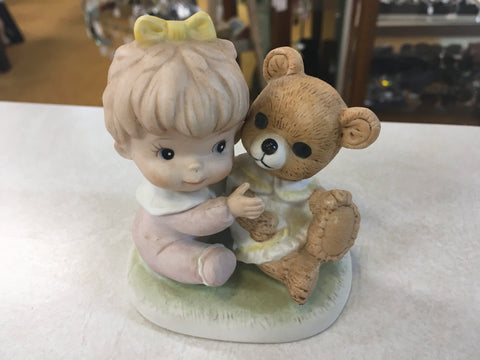 HomCo baby girl with Teddy Bear accent decor pre owned