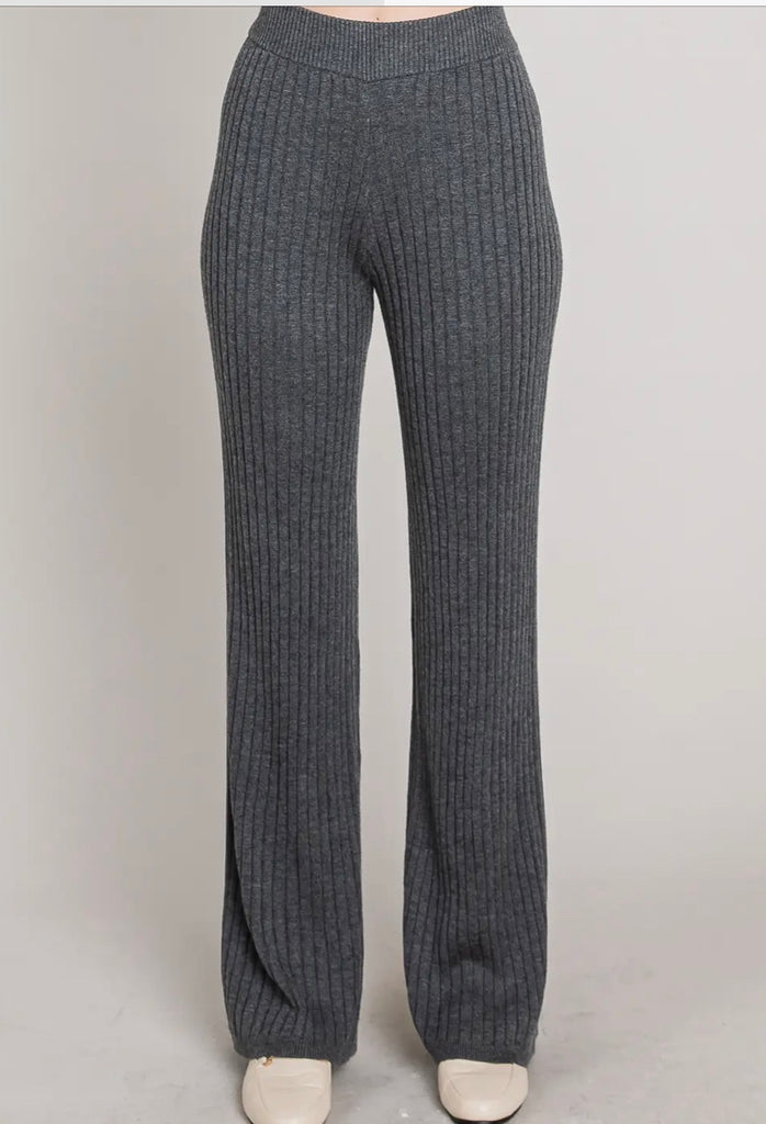 Charcoal Gray Flared Soft Pants