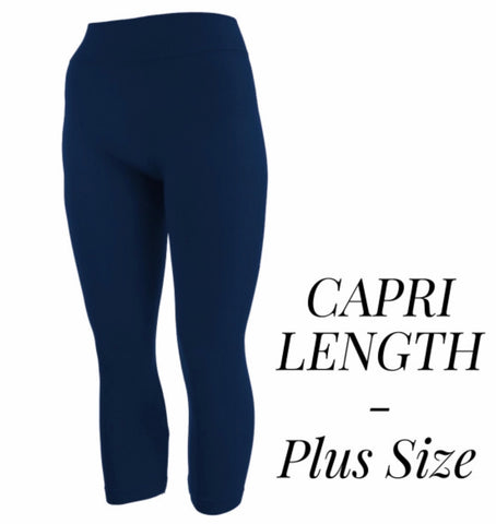 Navy stretch Capri leggings PLUS