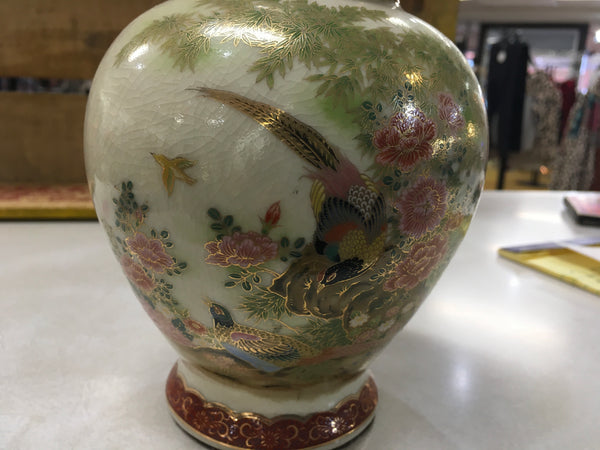 Pheasants hand painted oriental Ginger jar