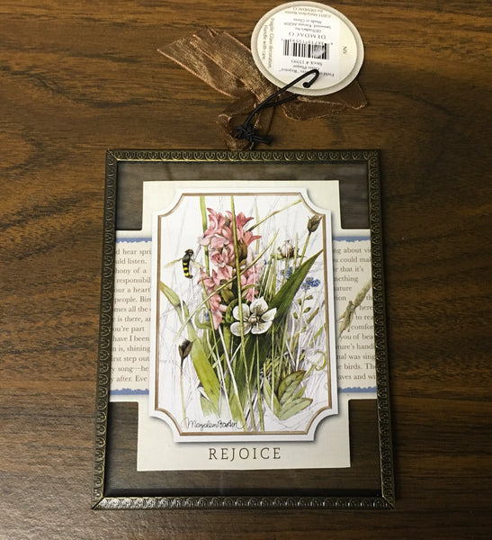Field of flowers Rejoice Natures Journey glass plaque picture
