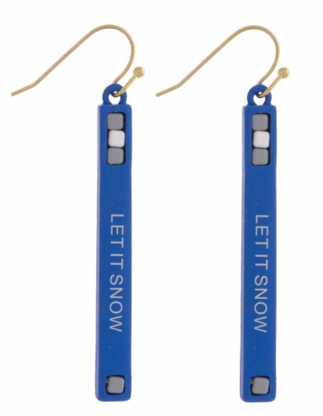 Blue ‘Let it Snow’ earring