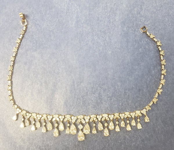 CZ statement necklace set