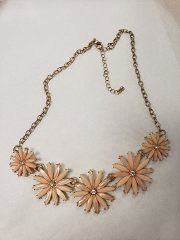 Coral peach flower necklace