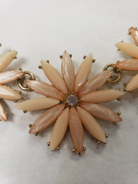 Coral peach flower necklace