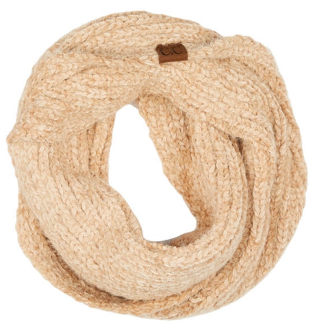 Taupe chenille CC scarf infinity