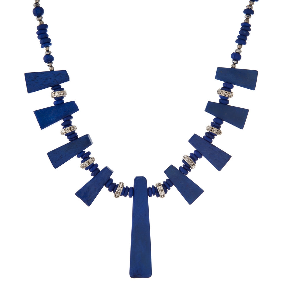 Royal blue lapis stone necklace