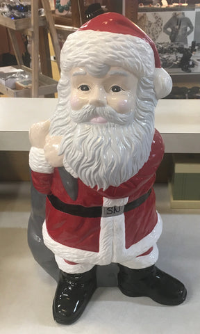 Vintage ceramic Santa Saint Nick Christmas open in back