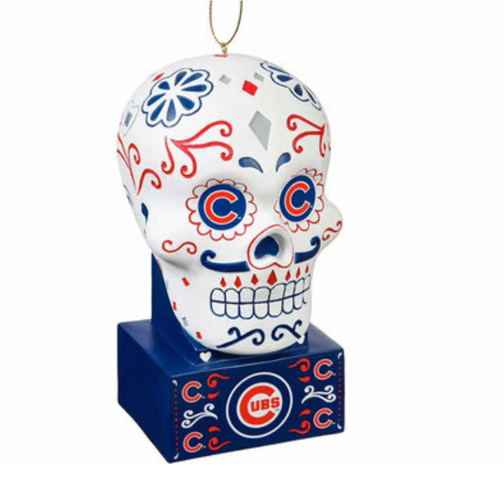 Chicago Cubs Sugar Skull Ornament