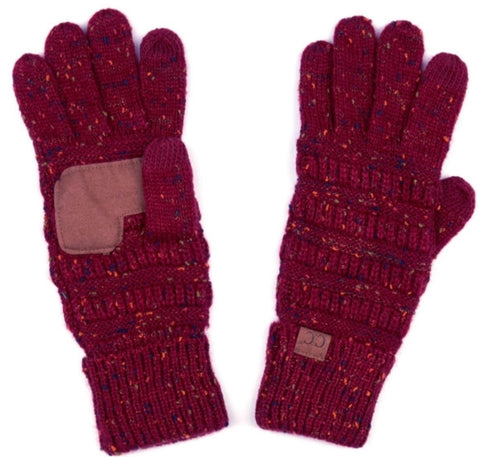 Burgundy confetti CC beanie glove