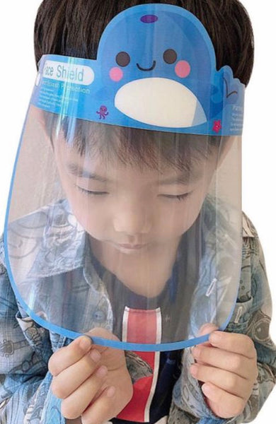 Kids Reusable Blue Whale Transparent Face shield