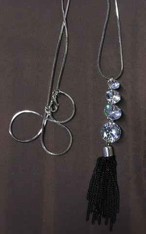 Crystal CZ drop pendant necklace