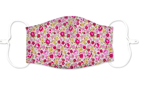 Mint pink floral Adult Face Mask