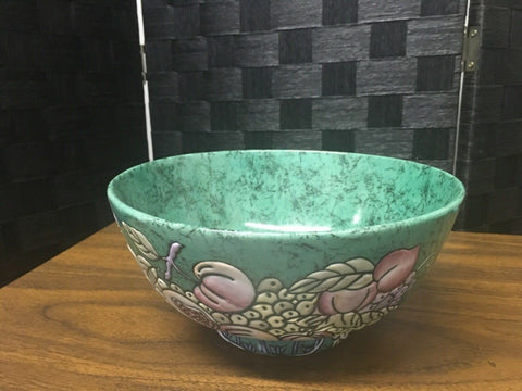 Jade green floral fruit Decorator bowl Nora Fenton Design like Preowned