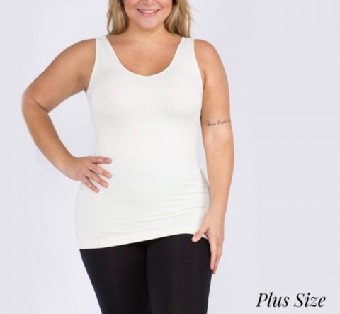 Ivory reversible tank top Plus