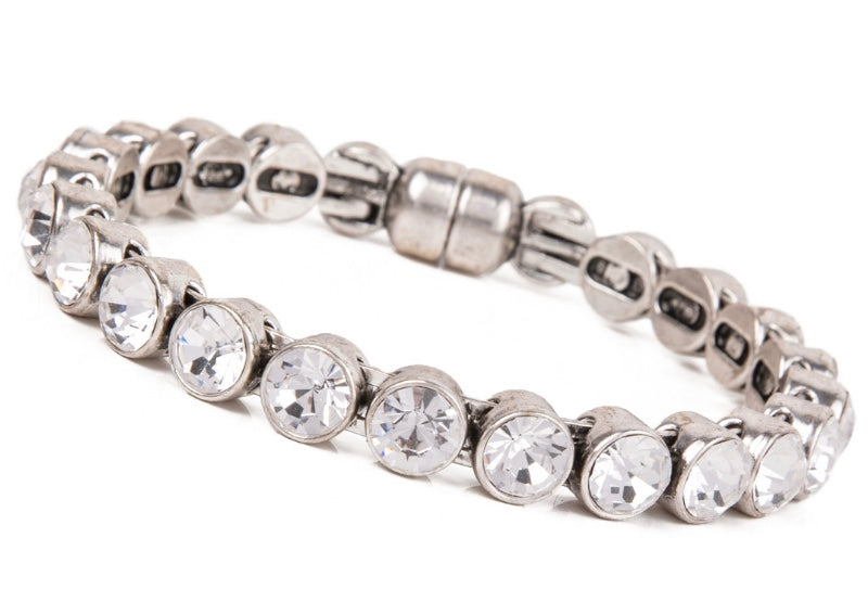Silver rhinestone magnetic bracelet