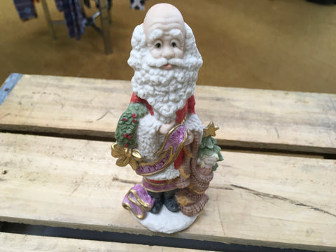 Santa with toys and tree ceramic Preowned
