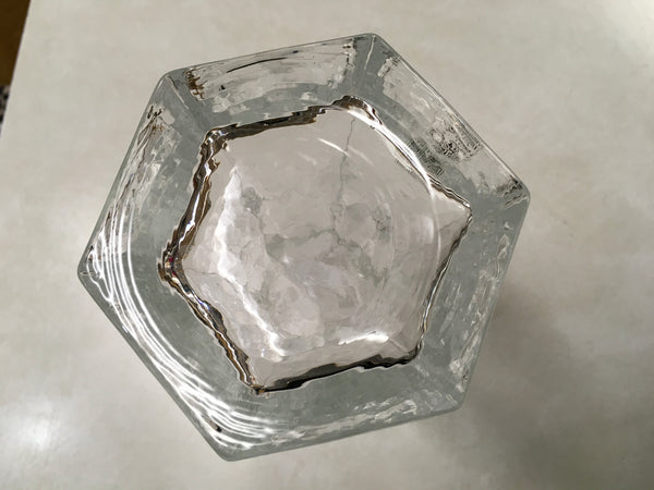 SEA Glasbruk AB raised ribbon Sweden Art Glass vase 9.5”