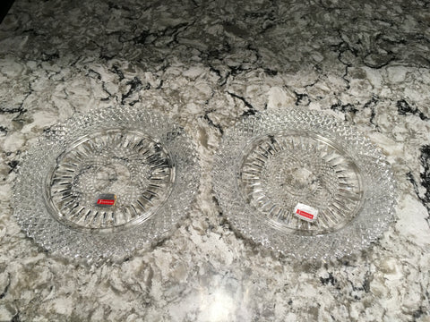 Vintage Fostoria lead Crystal commemorative desert plates