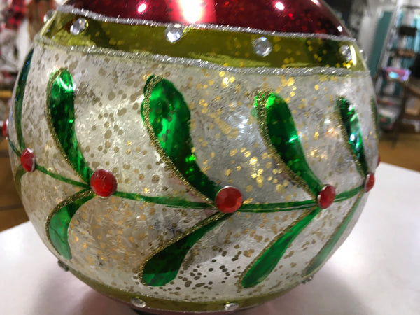 Berry Vine sparkle Indoor LED Glass Globe, Set of 3