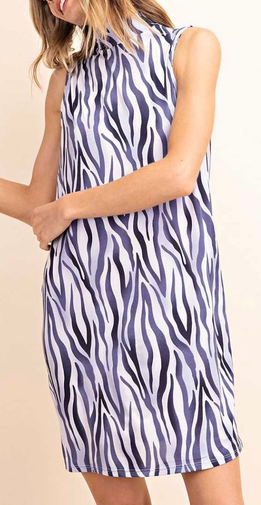 Blue zebra animal print Dress