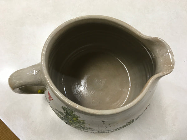 Hand Painted Vintage farmhouse yard stoneware pitcher preowned