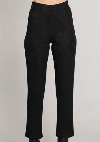 Black suede pants