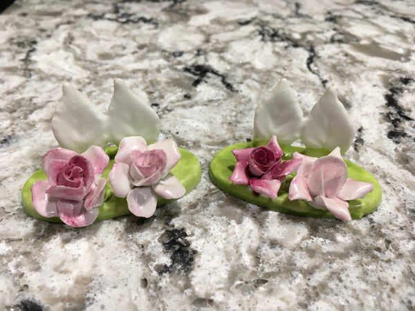 Vintage Crown China place setting holders Roses pre owned