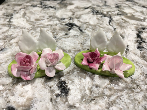 Vintage Crown China place setting holders Roses pre owned