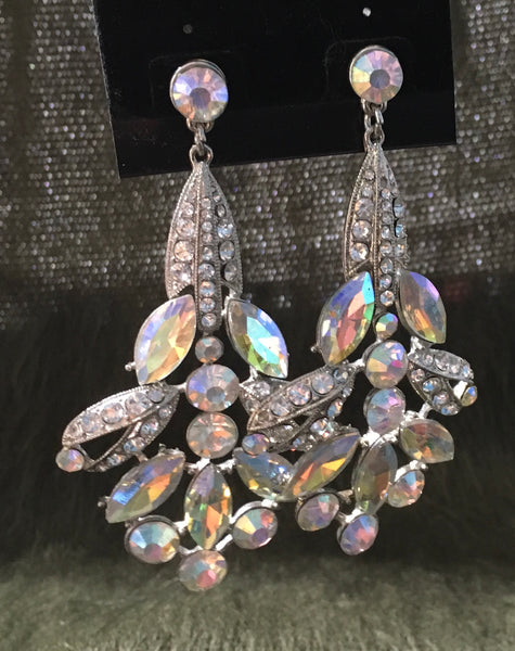 Rhinestone drop design AB earrings