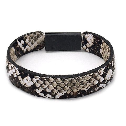Natural Snakeskin Lightning Cable USB Charger Bracelet