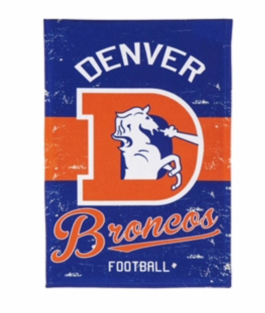 Denver Broncos Vintage Linen Garden flag
