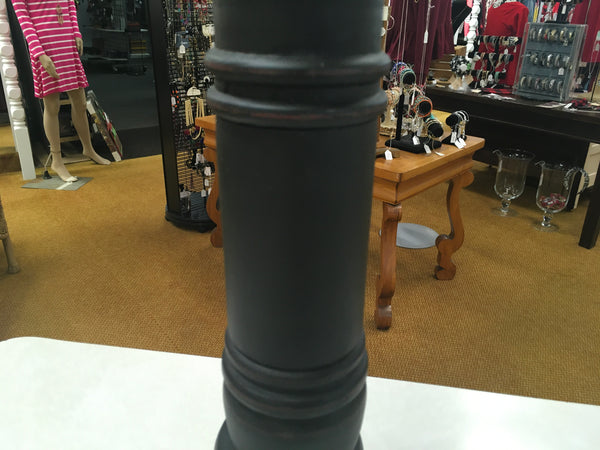 Black country style distressed pillar candle holder