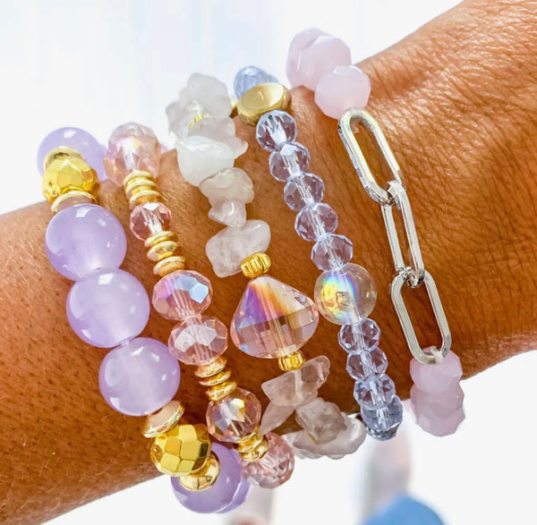 Periwinkle Pink stackable Bracelets