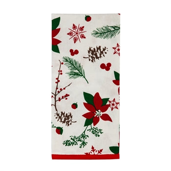 Poinsettia Christmas Plaid Tea Towel and Pot Holder