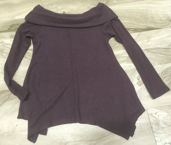 Purple off shoulder sweater