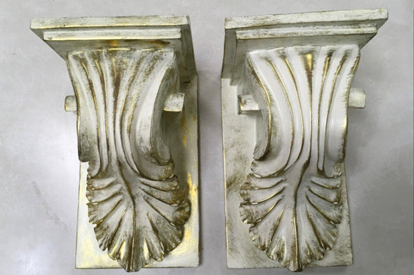 House of Lloyd Raphael Shelf pair distressed look with gold edge NIB