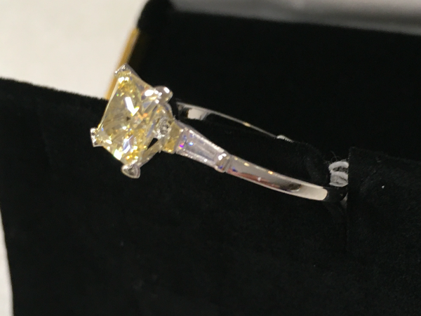 Yellow canary CZ ring size 8