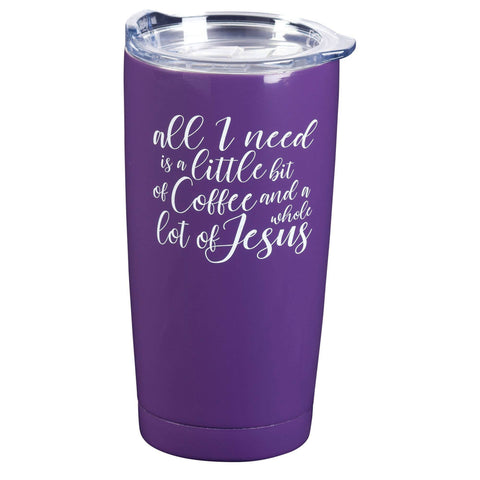 Coffee and Jesus Purple Stainless Tumbler 20oz