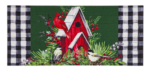 Christmas Cardinal Birdhouse Sassafras Switch Mat