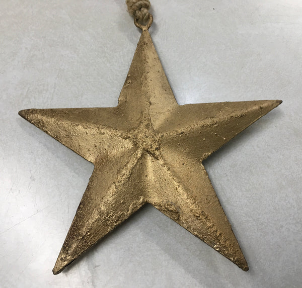 Brilliantly Bold primitive gold hanging star ornament