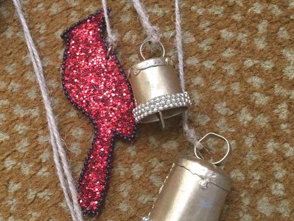 Cardinal and bell wind chime