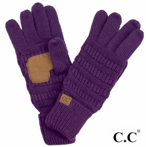 Dark purple CC beanie gloves