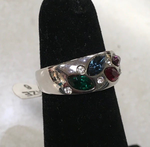 Red multi stone ring size 6