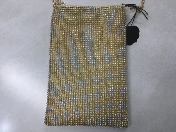 Gold sequin crossbody handbag