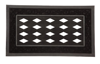 Black Embrossed Welcome Sassafras Base Mat Tray